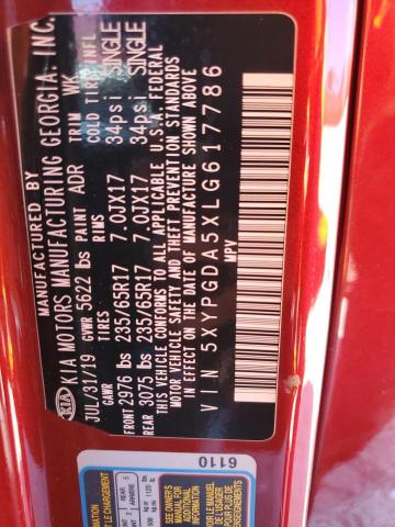 5XYPGDA5XLG617786 KIA SORENTO S