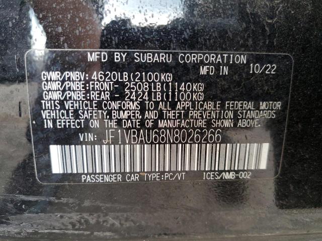 2022 SUBARU WRX GT JF1VBAU68N8026266