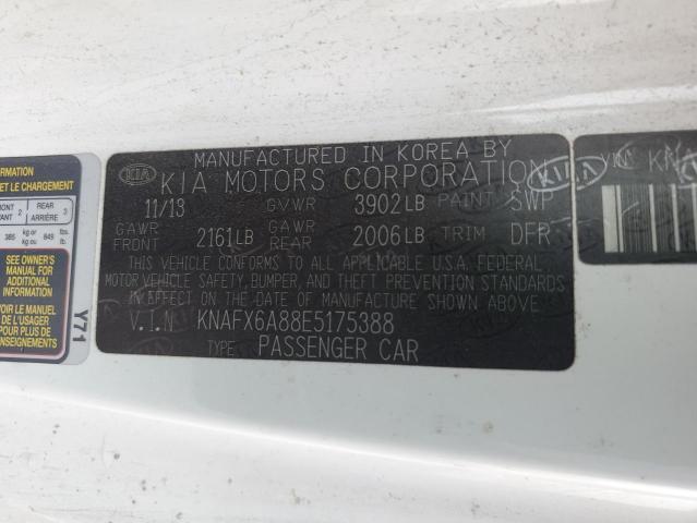 KNAFX6A88E5175388 KIA FORTE EX