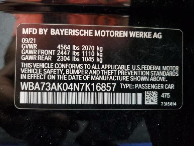 VIN WBA73AK04N7K16857 2022 BMW 2 Series, 228XI no.12