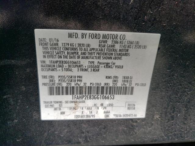 1FAHP2E83GG106653 Ford TAURUS SEL