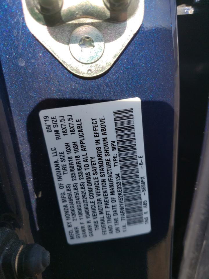 7FARW1H52KE033134 HONDA CRV 2019