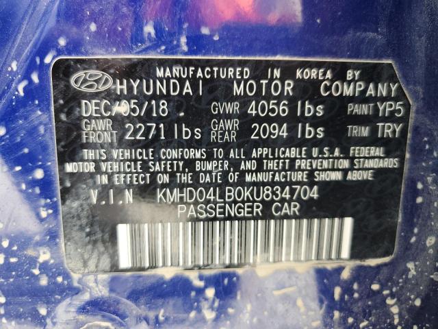 KMHD04LB0KU834704 Hyundai Elantra Sport