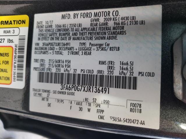 3FA6P0G7XJR136491 Ford FUSION S