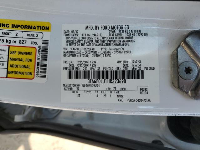 3FA6P0LU1HR323690 Ford Fusion Se Hybrid