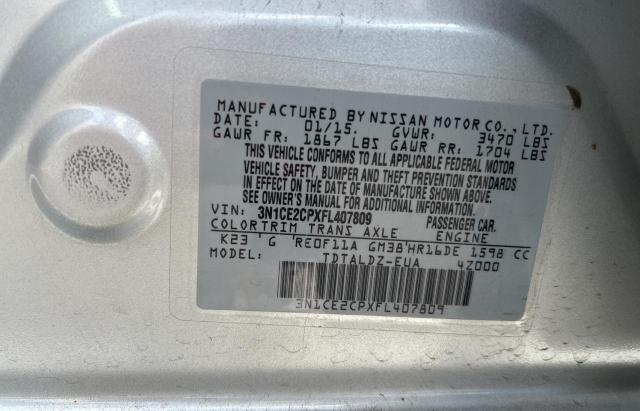 3N1CE2CPXFL407809 Nissan Versa Note S