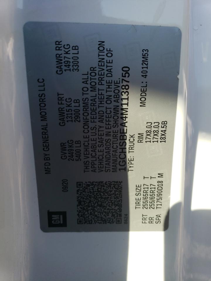 1GCHSBEA4M1138750 CHEVROLET COLORADO 2021