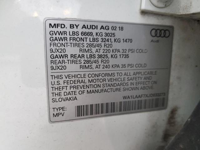 WA1LAAF7XJD033273 2018 AUDI Q7, photo no. 12