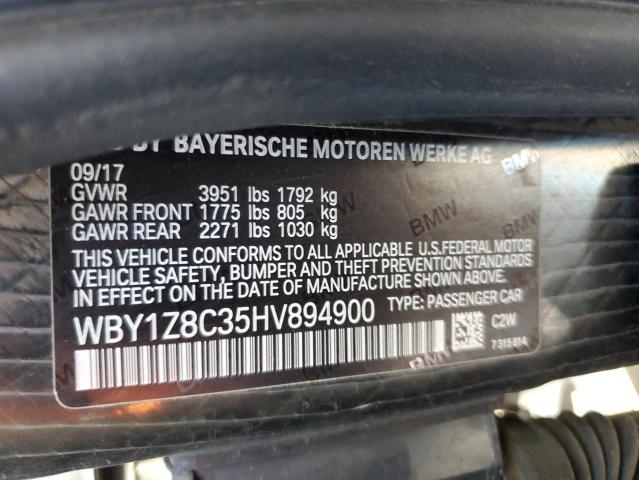 WBY1Z8C35HV894900 BMW I3 REX