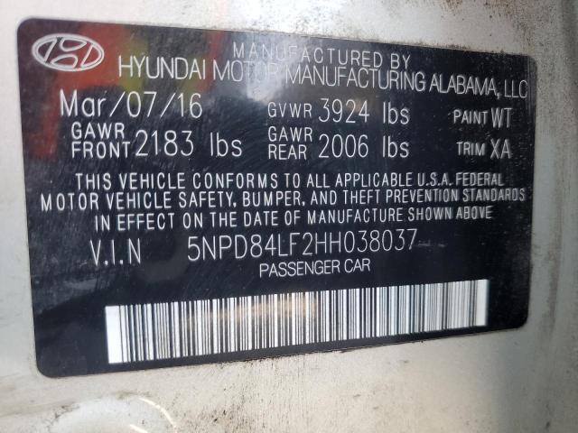 5NPD84LF2HH038037 Hyundai ELANTRA SE