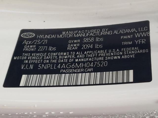 5NPLL4AG6MH047520 Hyundai Elantra SE 12