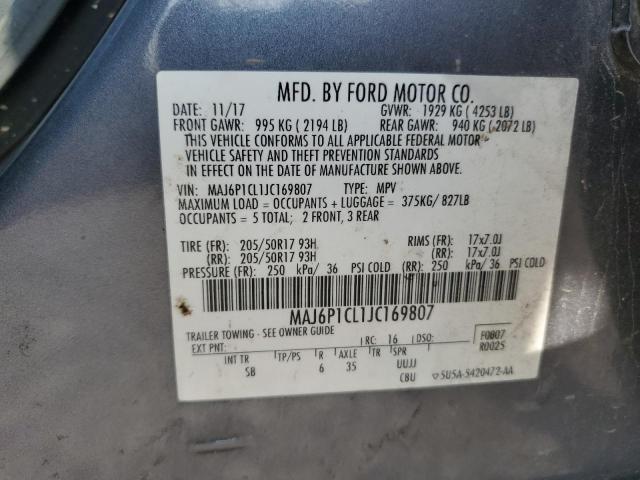MAJ6P1CL1JC169807 Ford Ecosport Ses