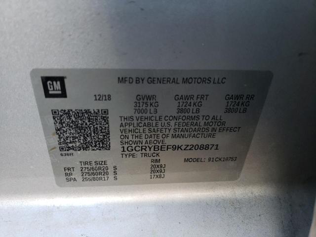 1GCRYBEF9KZ208871 Chevrolet Silverado K1500 Custom