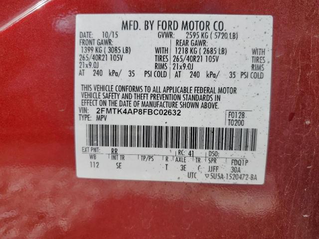 2FMTK4AP8FBC02632 2015 FORD EDGE, photo no. 13