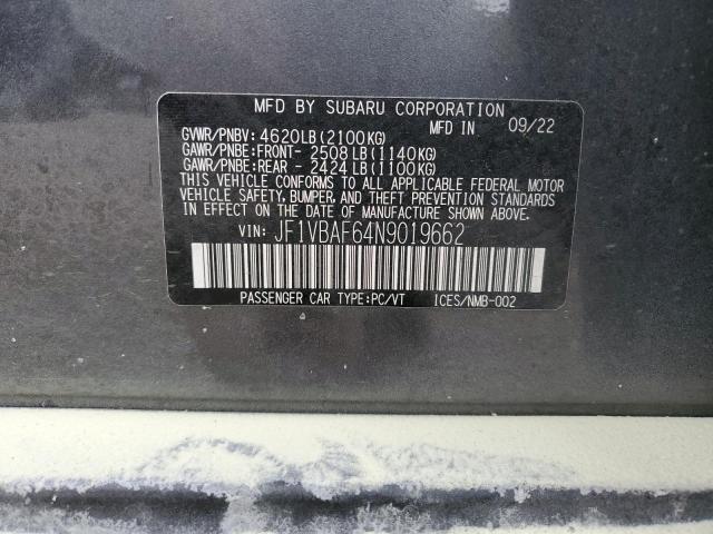 JF1VBAF64N9019662 Subaru Wrx Premium