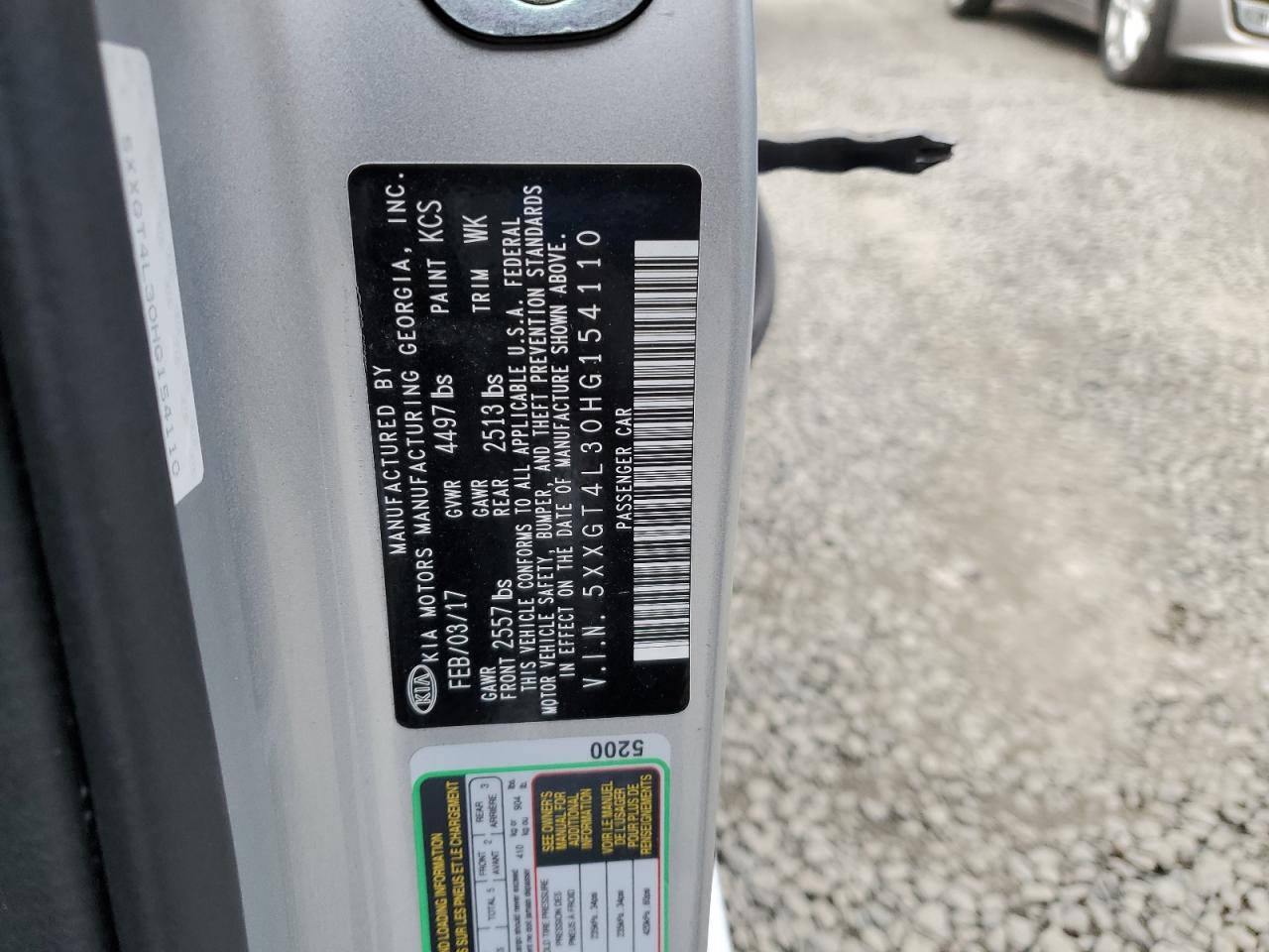 5XXGT4L30HG154110 2017 Kia Optima Lx