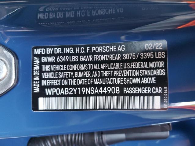 2022 PORSCHE TAYCAN 4S - WP0AB2Y19NSA44908