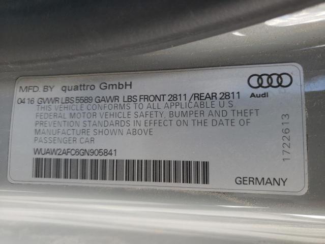 2016 AUDI RS7 - WUAW2AFC6GN905841