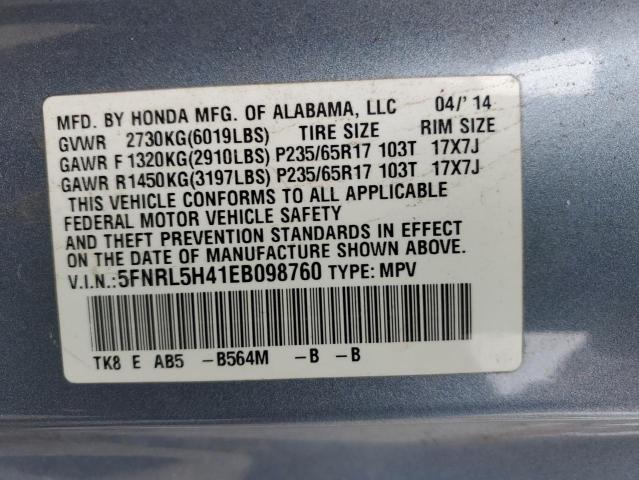 5FNRL5H41EB098760 | 2014 HONDA ODYSSEY EX