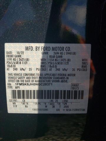 1FMSK8JH0NGC28371 Ford Explorer Timberline