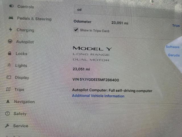 5YJYGDEE5MF286400 Tesla Model Y