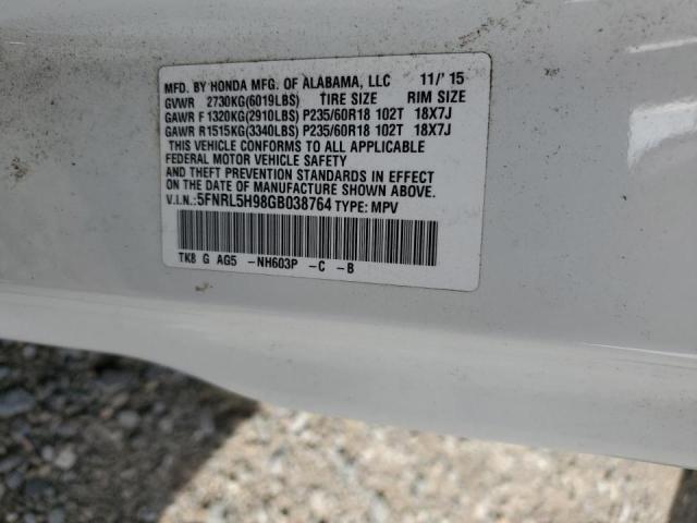 5FNRL5H98GB038764 2016 HONDA ODYSSEY, photo no. 13