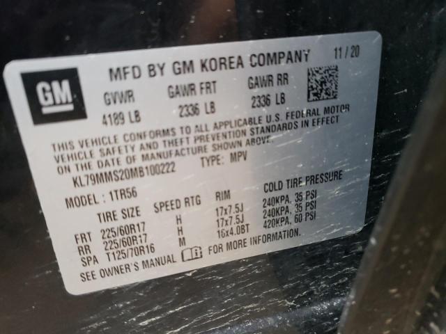 KL79MMS20MB100222 | 2021 CHEVROLET TRAILBLAZE