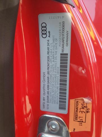 WUAAUAFG1F7000899 | 2015 AUDI R8 4.2 QUA