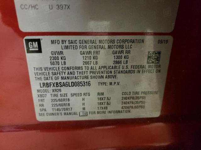LRBFXBSA6LD085316 Buick Envision Preferred