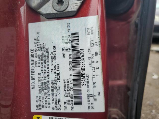 VIN 3FA6P0HD3ER376301 2014 FORD FUSION no.13