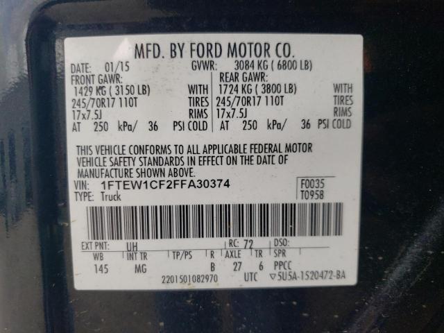 1FTEW1CF2FFA30374 Ford F150 Supercrew