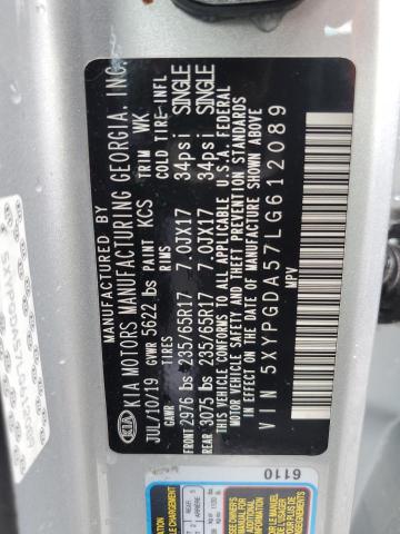 5XYPGDA57LG612089 KIA SORENTO S