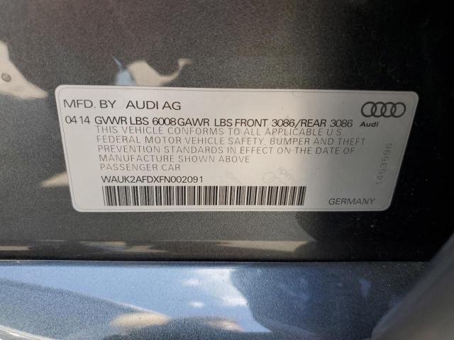 2015 AUDI S8 QUATTRO WAUK2AFDXFN002091