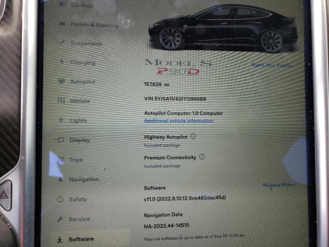 2015 TESLA MODEL S P9 5YJSA1V43FF096689