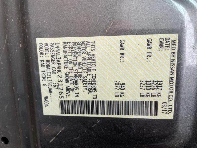 1N4AL3AP4HC231265 Nissan ALTIMA 2.5