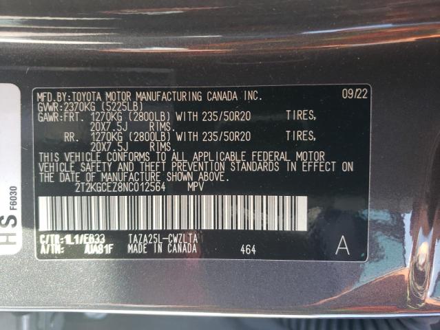 2022 LEXUS NX 350 2T2KGCEZ8NC012564