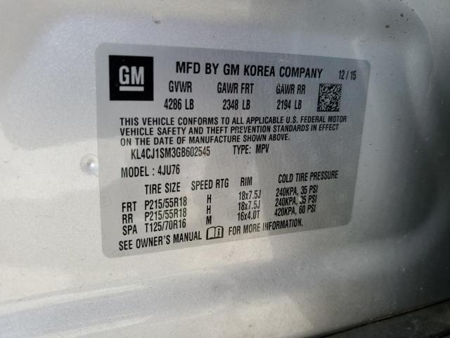 KL4CJ1SM3GB602545 Buick Encore Sport Touring