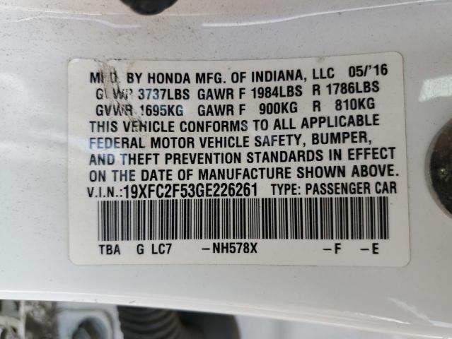19XFC2F53GE226261 Honda Civic Lx