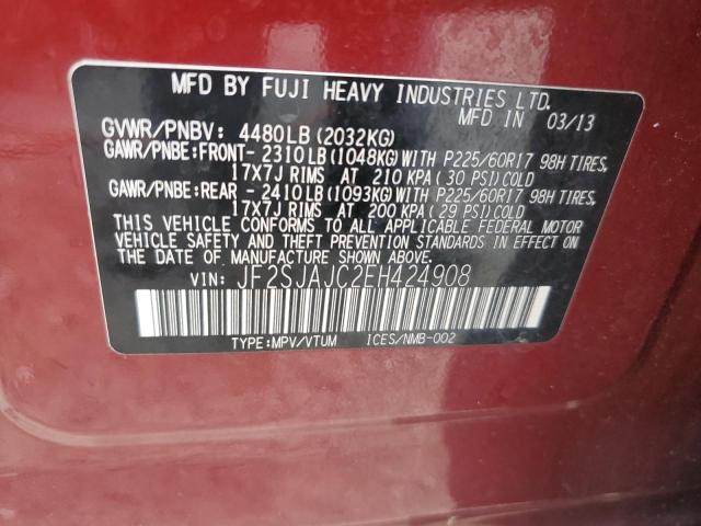 JF2SJAJC2EH424908 Subaru Forester 2.5i Limited