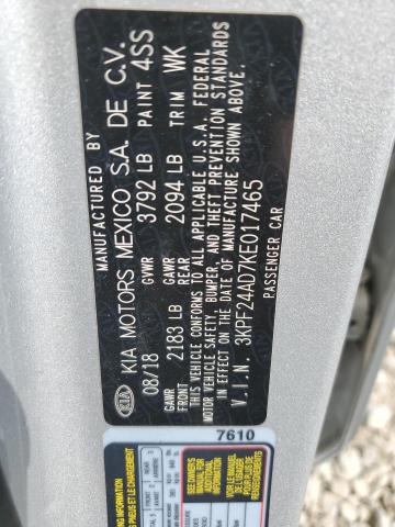3KPF24AD7KE017465 KIA FORTE FE