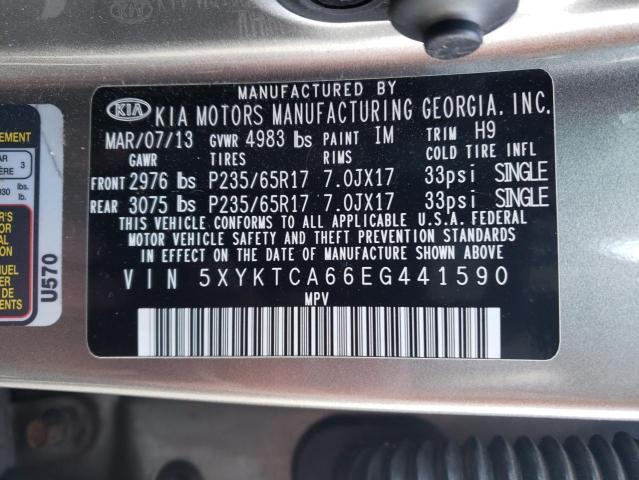 5XYKTCA66EG441590 | 2014 KIA SORENTO LX