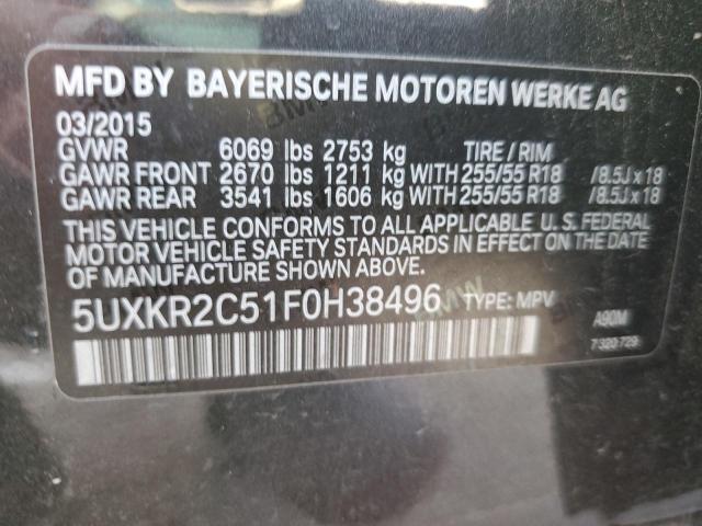 VIN 5UXKR2C51F0H38496 2015 BMW X5, Sdrive35I no.12