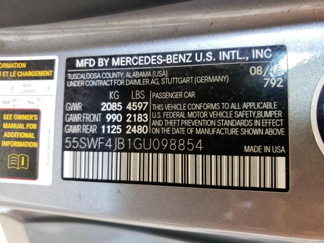 55SWF4JB1GU098854 2016 MERCEDES-BENZ C-CLASS, photo no. 12