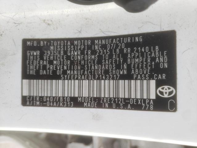 5YFEPRAE0LP143217 Toyota Corolla LE 10