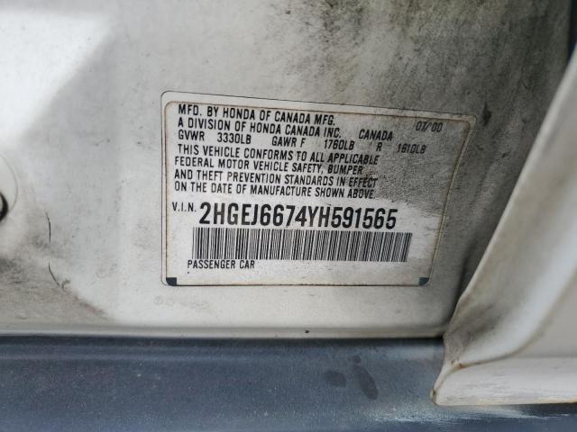 2HGEJ6674YH591565 | 2000 Honda civic lx