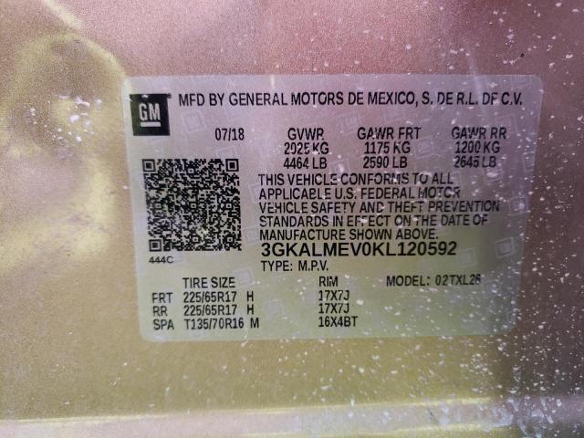 3GKALMEV0KL120592 GMC Terrain Sle