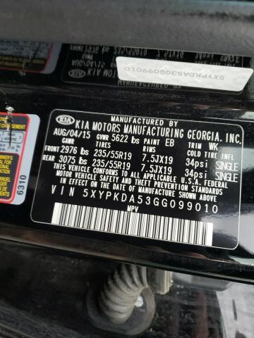 5XYPKDA53GG099010 KIA SORENTO SX