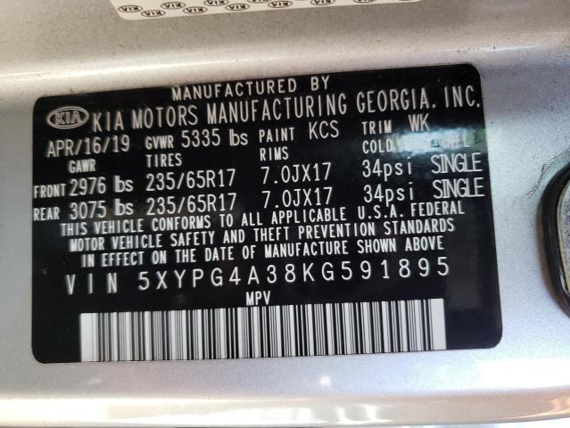 5XYPG4A38KG591895 KIA SORENTO L