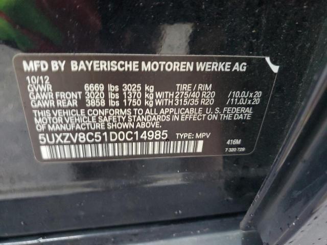 VIN 5UXZV8C51D0C14985 2013 BMW X5, Xdrive50I no.13