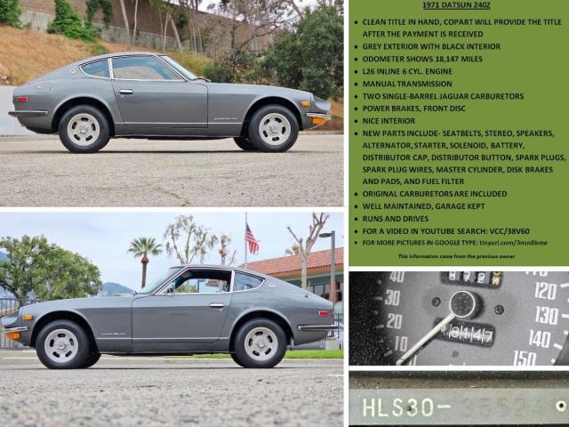 1971 Datsun 240Z VIN: HLS3035524 Lot: 67864973